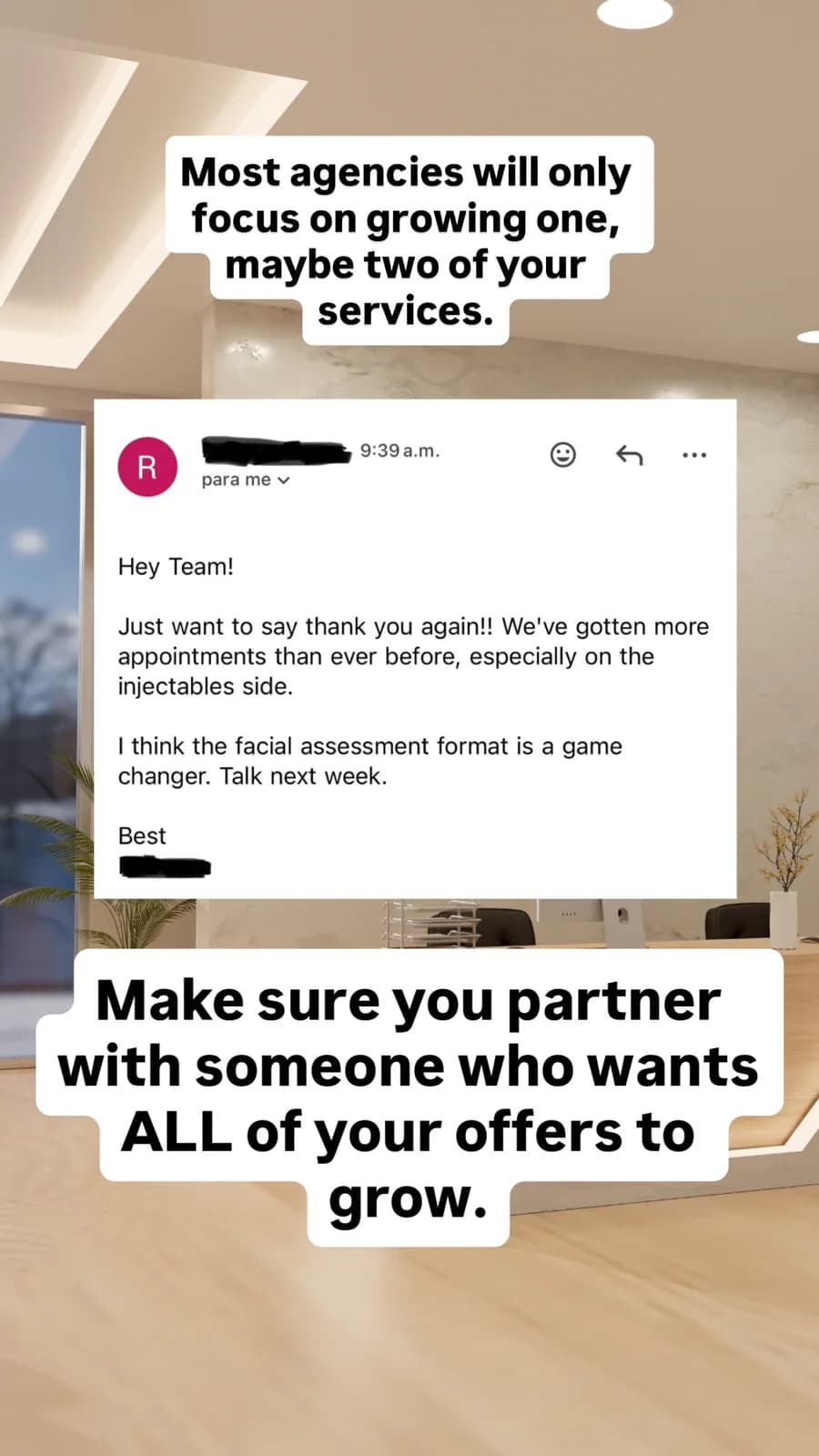Revnova Instagram story about a partner clinic result, 3 of 3