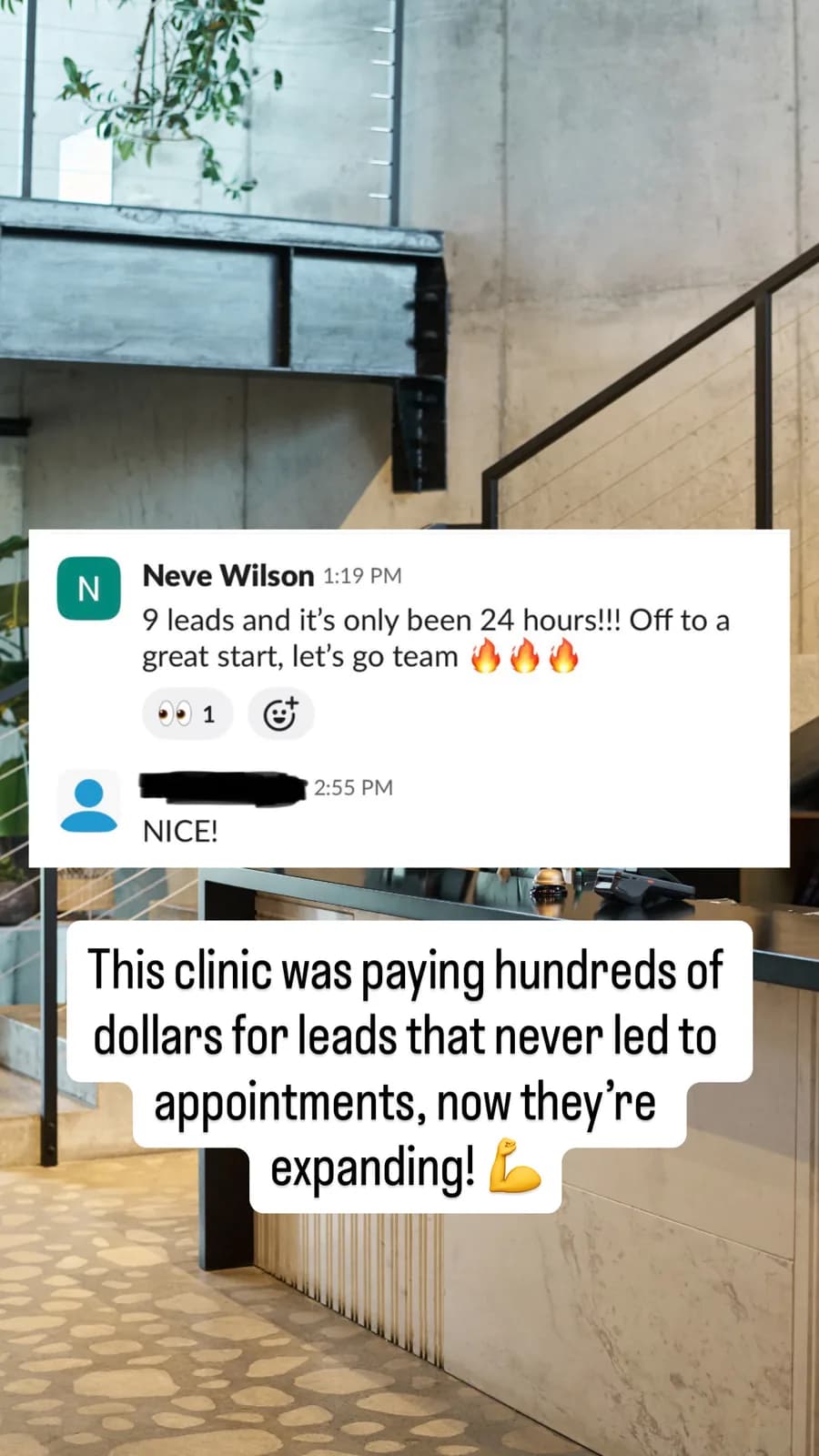 Revnova Instagram story about a partner clinic result, 2 of 3